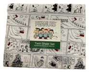 Berkshire Blanket & Home Co. Peanuts Christmas Winter Themed Sheet Sets (White - Dog Bowl Sledding Comic Strip, Twin)