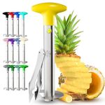 Zulay Kitchen Stainless Steel Pineapple Corer & Slicer + Eye Removal Tool – Heavy Duty Pineapple Cutter with Reinforced Blade – Effortless Pineapple Core Remover & Slicer - Banana Yellow