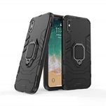 Glaslux Armor Shockproof Soft TPU and Hard PC Back Cover Case with Ring Holder for iPhone Xs Max - Armor Black