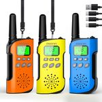 Walkie Talkie Kids Rechargeable 3 Pack, AWANFI 8 Channel Long Range Kids Walkie Talkies with Flashlight, USB C Walkie Talkie for Camping, Cycling, Hiking, Walkie Talkie for Girls and Boys