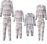 Oriental eLife Christmas Matching Family Pyjamas Outfit Set Sleepwear Holiday Party Long Sleeve T-Shirt +Pants Pajamas 2PCS Set for Adults Womens Kids Toddle Baby Nightshirts Nightwear