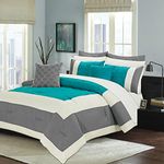 Sweet Home Collection Comforter Set, Aqua, Queen