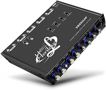 Lanzar 4 Band Parametric Equalizer - 7V RMS Output with Subwoofer Gain Control, Half Din Size 7 x 4.1 x 1 in, Pre-amp Line Aux Inputs Via RCA & Phone Jacks, Blue Light, DC 12V with Remote Trigger