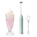 Bonsenkitchen Milk Frother Rechargable Coffee Frother Milk & Beater for Cold Latte 2In1 Handheld Blender and Egg Whisker |(Whisker + FROTHER)