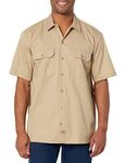 Dickies Men's Streetwear Male Shirt Long Sleeve Work Workwear, Beige (Khaki), Large