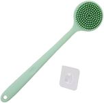 Cinlitek Silicone Body Scrubber, Long Handle Back Scrubber for Shower Brush,Exfoliating Body Scrubber, Shower Scrubber for Body Brush, Soft Silicone Bath Brush for Men,Women&Kids, with a Free Hook