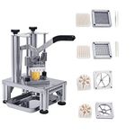 Rismanor Commercial French Fries Cutter 1/4″ 3/8″ 6 Wedges 6 Wedges to Core Stainless Steel Blades Potato Slicer Fruit Chopper for Restaurant Home Kitchen Cutting, Sliver