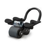 XAGYL New AB Roller Wheel with Elbow Support Automatic Rebound Abdominal Wheel Roller for Core Work Out Fitness,Abdominal Roller Wheel with 2 Wheels,Non-Slip Grip and Elbow Support for Extra Stability ,Abdominal exercise roller with Mobile phone holder