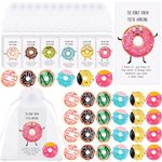 Yousoontic 24 Pcs Inspirational Donut Bulk Employee Appreciation Gift Set Resin Cute Realistic Donut with Positive Card, Organza Bag for Coworker Staff Students Teacher Employee Appreciation