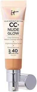 IT Cosmetics CC+ Nude Glow Lightweight Foundation + Glow Serum with SPF 40 - With Niacinamide, Hyaluronic Acid & Green Tea Extract - Neutral Tan - 1.08 fl oz