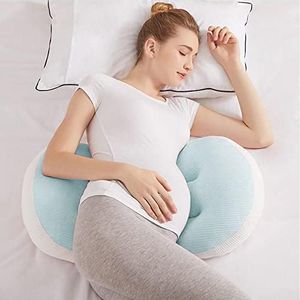 Aus Made U-Shaped Nursing Pillow Support Pregnancy Pillows Feeding Baby Side Sleeping Pillow Pregnant Woman Maternity Pillow (Blue | White)