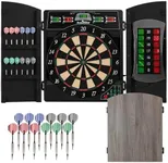 Arachnid Cricket Maxx 4.0 Electronic Dartboard Cabinet Set - Stylish Woodgrain Doors - 37 Game Types with 217 Variations - Heckler Feature + Solo Play - Includes Six Soft Tip Darts