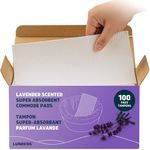 Lunderg Lavender Scented Super Absorbent Commode Pads - Value Pack 100 Count - Bedside Commode Liners Disposable, Adult Commode Chair, Portable Toilet Bags - Light Scent