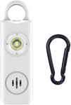 Personal Safety Alarm for Women, Rechargeable 130dB Self Defense Keychain with Strobe Light, Elegant Self Defense Siren Alarm, Compact Keychain Alarm for Women (White)