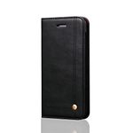 DaGeLon Classic Case for iPhone 5S iPhone 5 iPhone SE 4 inch, Retro Luxury Flip Fashion Cover Card Slots Vintage Folio Premium Leather Case Bumper Magnetic Closure Shell Shockproof, Black