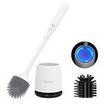 Toilet Bowl Brush and Holder Set,GOOD PAPA Electric Toilet Brushes for Bathroom with Holder,Durable Rechargeable Toilet Bowl Cleaner Brush,Floor Standing & Wall Mounted Without Drilling (White)