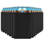 Blank Beer Can Coolers Sleeves (30-Pack) Soft Insulated Beer Can Cooler Sleeves - HTV Friendly Plain Black Can Sleeves for Soda, Beer & Water Bottles - Blanks for Vinyl Projects Wedding Favors & Gifts