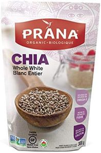 Prana – Organic Whole White Chia Seeds | Non-GMO, Gluten Free | KETO | Source of Omega-3 & Calcium | Rich in Fibre | 300g
