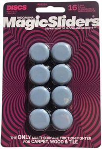 MAGIC SLIDERS 02516 Self-Adhesive 1" Round Sliding Discs 16 Pack, Resin, Blue
