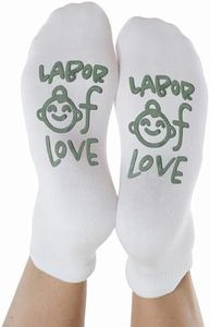 Kindred Bravely Labor and Delivery Inspirational Fun Non-Skid Socks for Maternity (Labor of Love Sage)