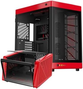 GAMDIAS RGB Tempered Glass Gaming Computer PC Case, 2-Way Standing w/Vertical & Horizontal Orientaton & One-Touch Open, Support up to 420mm AIO, Huge Cable Management & Excellent Airflow NESO P1 BR