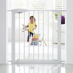 Munchkin Lindam Stair Gate, Sure Shut Ethos Toddler & Baby Gate, Stair Gate Pressure Fit Baby or Dog Gate, Baby Safety Gate, Stairs & Doorways, Easy Install No-Screws Child Gate, 73-79cm, White