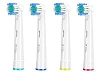 Milos Replacement Electric Toothbrush Head Set - 4-Pack of Replacement Toothbrush Heads Compatible w/Oral B and Braun - Teeth Cleaning Accessories