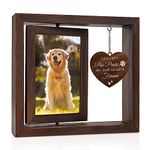 Jigfoxy Dog Memorial Picture Frame - Rotating Wooden Picture Frame for 4x6 Photo - Pet Memorial Gifts - Dog Memorial Gifts for Loss of Dog - Dog Loss Sympathy Bereavement Remembrance Gift