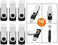 Wholesale 10 Pack 1MB-32GB Bulk Pack USB Flash Drives Swivel Thumb Drive Memory Stick, Black (128MB)