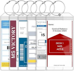 HABGP 6 Pack Cruise Luggage Tags, Clear Luggage Tags Holder for Carnival, NCL, Princess, MSC Cruise Ships Suitcases, Wide Waterproof Luggage Bag Tags with Loop for Cruise Essentials 2024 & 2025