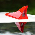 Marrone Car Vehicle Antenna - 8 LED Warning Light for Car, Universal Car Antenna Shark Fin Wind Power Shark Fin Roof Warning Light Flash Lamp, (Red)