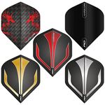 Hardcore Assorted Selection Pack Extra Thick Standard Dart Flights - 5 Sets Per Pack (15 Dart Flights in Total) & Red Dragon Checkout Card