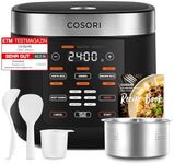 COSORI Rice Cooker, Slow Cooker & Steamer with Ceramic Coated Inner Pot and Fuzzy Logic, 50 Recipes,10 Cups, 5L Capacity, with 17 Functions, Warmer, Timer