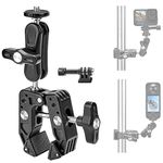 Vkesen Motorcycle Mount for Insta 360, Handlebar Clamp for Bike/Bicycle/Motorcycle, Super Clamp Mount with Magic Arm Compatible with All GoPro, Insta360 X4/X3/One X2, DJI Osmo Action Cameras