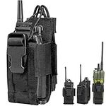 Litensh Tactical Radio Holster, MOLLE Radio Pouch for Vest, Universal Adjustable Walkie Talkie Case Military Radio Holder for Duty Belt, Police Radio Bag for GPS Two Way Radio (LTS65),Black