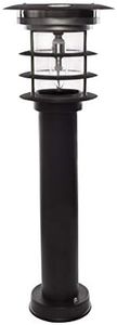 Gama Sonic Solar Pathway Light, Stainless Steel Bollard LED Lamp, Waterproof Outdoor Landscape Lights (GS-214)