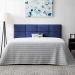 LUCID Mid Rise Upholstered Square Channeled Adjustable Height Headboard