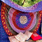 Pink Mandala Wall Hanging Tapestry for Home and Bed Decor 84x54 Inch Indian Cotton Tapestries Hippy Twin Size Ethnic Beach Throw