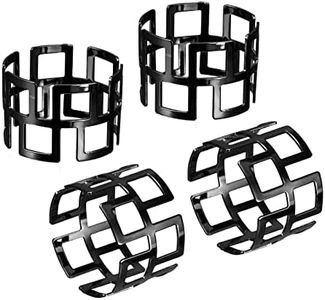 uxcell Metal Napkin Rings Set of 4, Hollow Out Napkin Ring Holder Buckle for Dining Table Decorations Wedding Birthday Holiday Party, Black