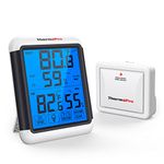 ThermoPro TP65C Digital Wireless Hygrometer Indoor Outdoor Thermometer Wireless Temperature and Humidity Monitor with Touchscreen Backlight Weather Station, 500 Feet or 150 Meter Range