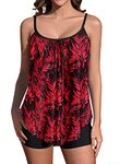 Rekita Flowy Tankini Bathing Suits for Women Swimsuits Tankini Sets for Two Piece Swimwear