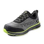 Terra mens Athletic Composite Toe Work Industrial Shoe, Black/ Lime, 10.5 Wide US