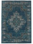RugVista, Vintage Vega Rug, Short Pile, 6'6 x 9'8 ft (200 x 300 cm), Rectangle, Modern, Oeko-Tex Standard 100, Polypropylene, Hallway, Bedroom, Kitchen, Living Room, Petrol/Turquoise, Dark Blue