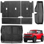 LEPZ 6 PCS Trunk and Seatback Mats Compatible for 4-Door Ford Bronco 2021 2022 2023 2024,Seat Cover Protector Cargo Liner for Ford Bronco Accessories(Trunk Mat+Backrest Mats+Lower Trunk Mat)