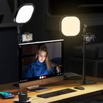 LitONES Desktop Video Conference Light for Zoom Meeting, Computer, Laptop, Work from Home with Nature Soft Light, Adjustable Brightness & Color Temp and Flexible Stand & Versatile Phone Holder