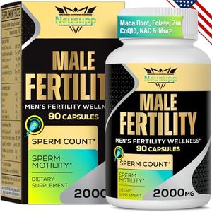 Fertility Supplements for Men, Male Fertility Supplement - Optimal Sperm Count, Motility and Strength, 2000MG Mens Prenatal Vitamins with CoQ10 Maca Root, Zin, NAC &Folate for Conception - 90 Capsules