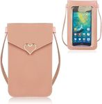 Women's Crossbody Phone Bag, Slim PU Leather Phone Bag, Wallet Handbag with Card Slot and Long Shoulder Strap, Mobile Phone Pouch for most smartphones