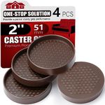 Non Slip Furniture Coasters - Premium Rubber Pads for Hardwood Floors | Anti Slip Furniture Pads | Floor Protectors and Stoppers | Secure and Scratch-Free Floors | Set of 4 (2" Brown)