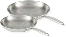 Lagostina Forte 3-Ply Clad 2-Pack Skillet Set, 26 cm / 10in and 30 cm / 12in, Stainless Steel Pan Set, 18/10 Stainless Steel Interior, Induction Safe, Dishwasher and Oven Safe up to 400ºF / 204ºC