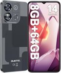 Smartphone OUKITEL C57S Unlocked Cell Phone Canada Android 14 Phone Unlocked 8GB+64GB/TF 1TB Expandable 4G Dual Sim 6.52'' HD+ Large Screen 4300mAh Face Unlock Telephone GPS 3.5mm Jack